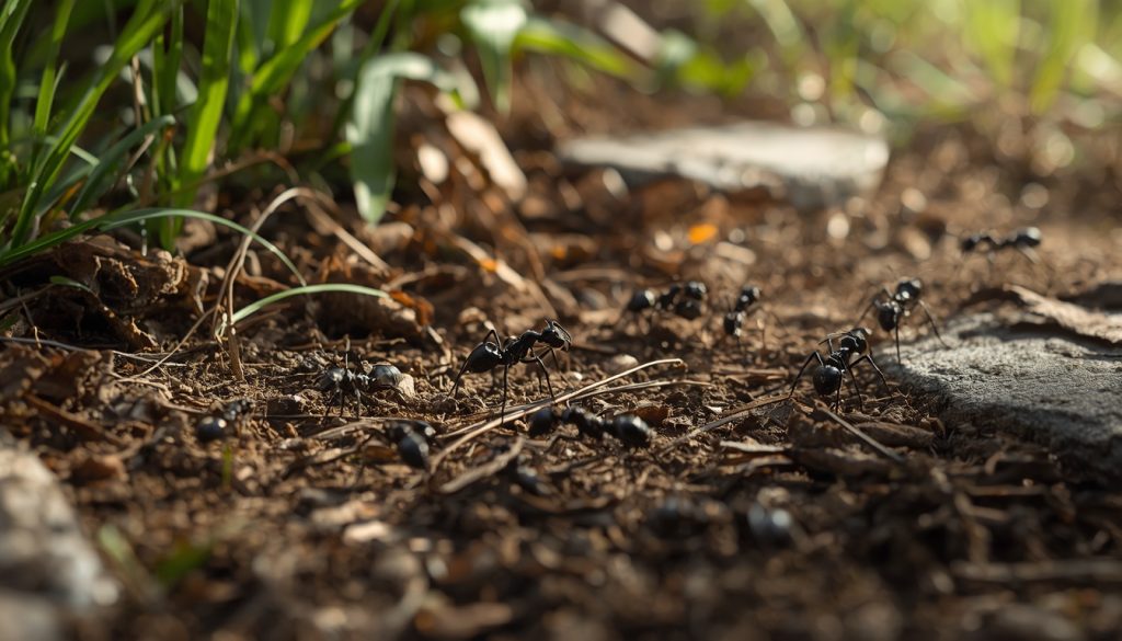 Eliminar hormigas en el jardin en el césped y la tierra del jardín